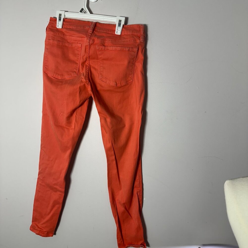 EUC Womens Juniors J Crew Melon Orange Denim Jean Pants 27 Ankle - Picture 2 of 2